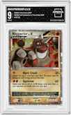 Rhyperior LV.X from the 2008 Pokemon D&P set featuring a 2008 Fall Collector's Tins parallel graded by Arena Club and given an overall grade of 9.