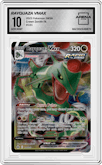 Rayquaza VMAX from the 2023 Pokemon SWSH set graded by Arena Club and given an overall grade of 10.