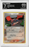 Salamence from the 2005 Pokemon EX set graded by Arena Club and given an overall grade of 7.