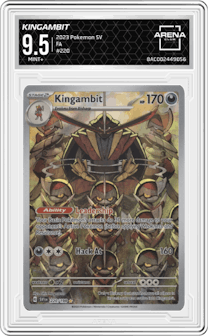 Kingambit from the 2023 Pokemon SV set graded by Arena Club and given an overall grade of 9.5.