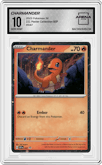 Charmander  from the 2023 Pokemon SV set featuring a Scarlet & Violet 151 Poster Collection parallel graded by Arena Club and given an overall grade of 10.