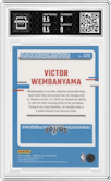 Victor Wembanyama from the 2023-24 Donruss Optic set graded by Arena Club and given an overall grade of 9.5.