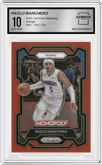Paolo Banchero from the 2023-24 Panini Prizm Monopoly set featuring a Orange parallel graded by Arena Club and given an overall grade of 10.