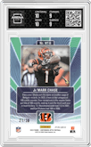 Ja'Marr Chase from the 2023 Panini Contenders Optic set featuring a Green Pulsar parallel graded by Arena Club and given an overall grade of 9.5.