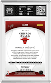 Nikola Vucevic from the 2024-25 Panini Totally Certified set featuring a Mirror Black Platinum parallel graded by Arena Club and given an overall grade of 9.
