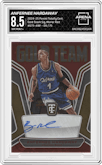 Anfernee Hardaway from the 2024-25 Panini Totally Certified set featuring a Mirror Red parallel graded by Arena Club and given an overall grade of 8.5.