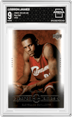 LeBron James from the 2003-04 Upper Deck LeBron James  set graded by Arena Club and given an overall grade of 9.