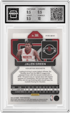 Jalen Green from the 2021-22 Panini Prizm  set featuring a Red/White/Blue Prizm parallel graded by Arena Club and given an overall grade of 10.