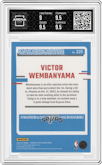Victor Wembanyama from the 2023-24 Donruss Optic set graded by Arena Club and given an overall grade of 9.5.