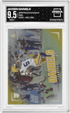 Jayden Daniels from the 2024 Panini Luminance set featuring a Gold parallel graded by Arena Club and given an overall grade of 9.5.