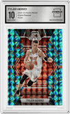 Tyler Herro from the 2022-23 Panini Mosaic set featuring a Choice Peacock parallel graded by Arena Club and given an overall grade of 10.