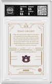Isaac Okoro from the 2020-21 Panini Flawless Collegiate Basketball set graded by Arena Club and given an overall grade of 9.5.