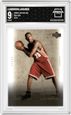 LeBron James from the 2003-04 Upper Deck LeBron James  set graded by Arena Club and given an overall grade of 9.