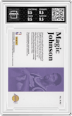 Magic Johnson from the 2018-19 Panini Encased set featuring a Prime parallel graded by Arena Club and given an overall grade of 9.5.