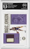 Magic Johnson from the 2018-19 Panini Encased set featuring a Prime parallel graded by Arena Club and given an overall grade of 9.5.