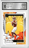 Jayden Daniels from the 2024 Donruss set graded by Arena Club and given an overall grade of 10.