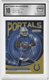 Anthony Richardson from the 2023 Panini Prizm set featuring a Gold parallel graded by Arena Club and given an overall grade of 10.