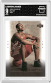 LeBron James from the 2003-04 Upper Deck LeBron James  set graded by Arena Club and given an overall grade of 9.