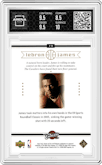 LeBron James from the 2003-04 Upper Deck LeBron James  set graded by Arena Club and given an overall grade of 9.