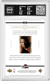LeBron James from the 2003-04 Upper Deck LeBron James  set graded by Arena Club and given an overall grade of 9.