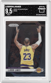 LeBron James from the 2024-25 Panini Prizm set graded by Arena Club and given an overall grade of 9.5.