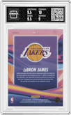 LeBron James from the 2023-24 Panini Hoops Premium Stock set graded by Arena Club and given an overall grade of 9.5.