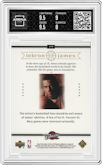Lebron James from the 2003-04 Upper Deck LeBron James  set graded by Arena Club and given an overall grade of 8.5.