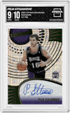 Peja Stojakovic  from the 2023-24 Panini Revolution set featuring a Levels parallel graded by Arena Club and given an overall grade of 9.