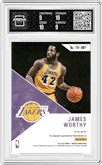 James Worthy from the 2019-20 Panini Mosaic  set graded by Arena Club and given an overall grade of 9.5.