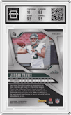 Jordan Travis from the 2024 Panini Prizm set featuring a Silver Prizm parallel graded by Arena Club and given an overall grade of 10.