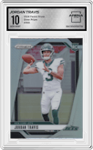 Jordan Travis from the 2024 Panini Prizm set featuring a Silver Prizm parallel graded by Arena Club and given an overall grade of 10.