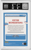 Victor Wembanyama from the 2023-24 Donruss Optic set graded by Arena Club and given an overall grade of 9.5.