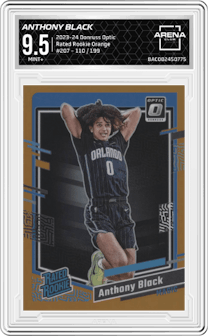 Anthony Black from the 2023-24 Donruss Optic set featuring a Orange parallel graded by Arena Club and given an overall grade of 9.5.