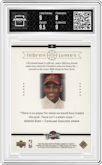 Lebron James from the 2003-04 Upper Deck LeBron James  set graded by Arena Club and given an overall grade of 8.5.