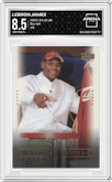 Lebron James from the 2003-04 Upper Deck LeBron James  set graded by Arena Club and given an overall grade of 8.5.