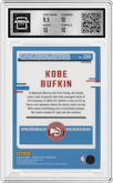 Kobe Bufkin from the 2023-24 Donruss Optic set featuring a Jazz parallel graded by Arena Club and given an overall grade of 10.