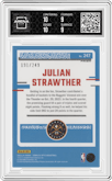 Julian Strawther from the 2023-24 Donruss Optic set featuring a Aqua parallel graded by Arena Club and given an overall grade of 9.5.