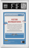 Victor Wembanyama from the 2023-24 Donruss Optic set graded by Arena Club and given an overall grade of 9.