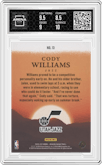 Cody Williams from the 2024-25 Panini Origins set graded by Arena Club and given an overall grade of 9.