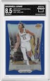Maxwell Lewis from the 2023-24 Panini Prizm Deca set featuring a Blue Prizm parallel graded by Arena Club and given an overall grade of 8.5.