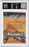Cody Williams from the 2024-25 Panini Origins set graded by Arena Club and given an overall grade of 9.5.