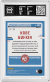 Kobe Bufkin from the 2023-24 Donruss Optic set featuring a Red parallel graded by Arena Club and given an overall grade of 9.5.