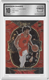 Shaedon Sharpe from the 2022-23 Panini Select set featuring a Red Wave parallel graded by Arena Club and given an overall grade of 10.