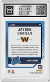 Jayden Daniels from the 2024 Donruss set graded by Arena Club and given an overall grade of 10.