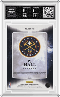 PJ Hall from the 2024-25 Panini Origins set graded by Arena Club and given an overall grade of 9.5.