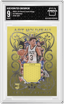 Keyonte George from the 2023-24 Panini Court Kings set graded by Arena Club and given an overall grade of 9.