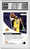 LeBron James from the 2023-24 Panini Mosaic set featuring a Green Mosaic parallel graded by Arena Club and given an overall grade of 10.