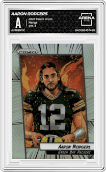 Aaron Rodgers from the 2022 Panini Prizm set graded by Arena Club.