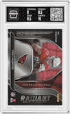 Trey McBride from the 2022 Panini Spectra set featuring a Wave parallel graded by Arena Club and given an overall grade of 9.