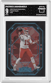 Patrick Mahomes II from the 2023 Panini Contenders set graded by Arena Club and given an overall grade of 9.